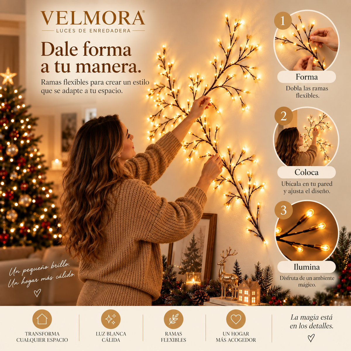 Enredadera de Luz Cálida - Moldeable